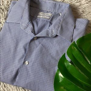 Calvin Klein slim fit blue checkered dress shirt